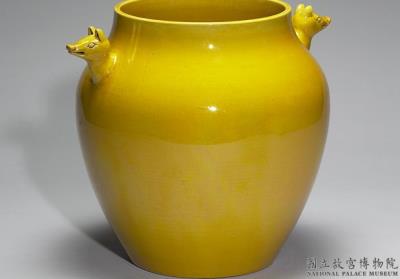 图片[2]-Jar with animal-shaped handles in yellow glaze, Qing dynasty, Qianlong reign (1736-1795)-China Archive